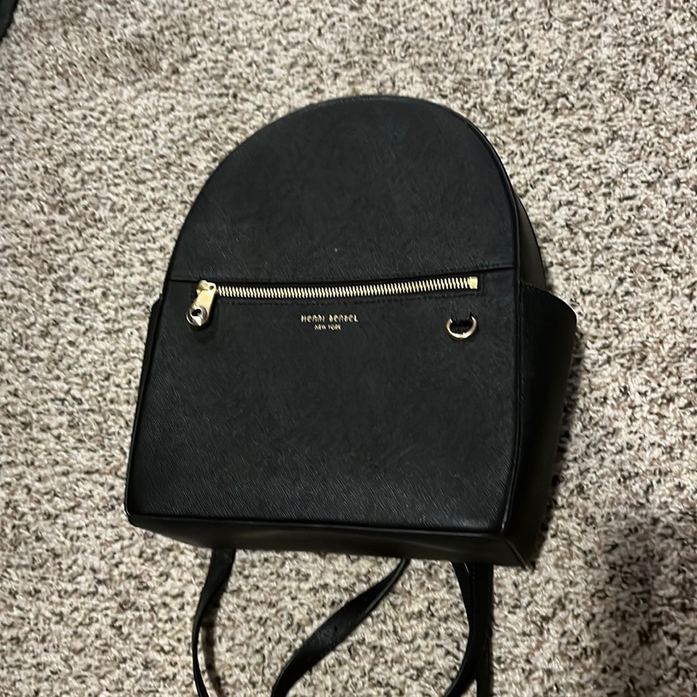 Authentic Henri Bendel Black Influencer leather backpack. Excellent condition